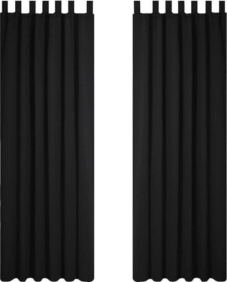 Verduisterende gordijnen met lussen Zwart 2 stuks Woonkamer Gordijnen Verduisterende Isolerend Kant en Klaar Verduisteringsgordijn voor Slaapkamer Halloween 140x175 cm (B x H)