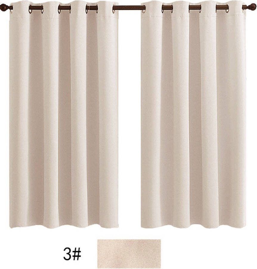 Verduisterende Gordijnen met Oogje Beige 2 stuks Blackout 168cm x 183cm (B x H) Woonkamer Slaapkamer