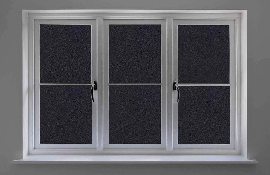 Verduisteringsfolie voor ramen zelfklevend ondoorzichtig zwart statisch uv-bescherming 100% lichtblokkering raamfolie (44 3 x 200 cm)