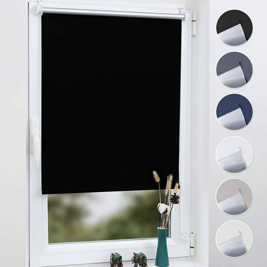 Verduisteringsrolgordijn met klembevestiging zonder boren voor ramen en deur ondoorzichtig zonwerend voldoet aan Oeko-Tex standaard