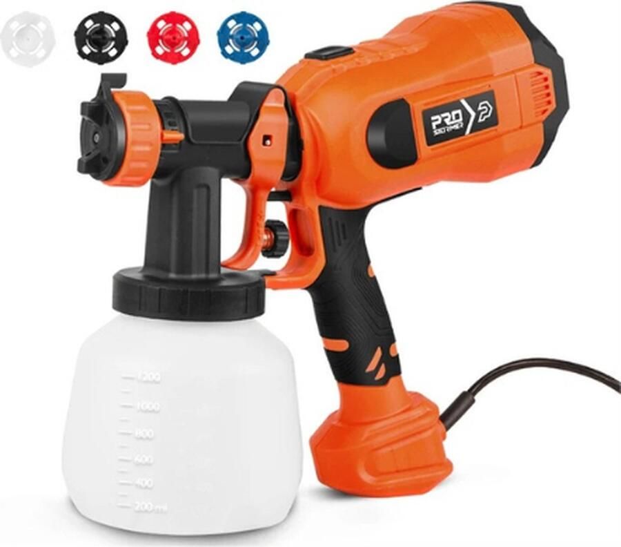Verfpistool Verfspuit Ver Schieter Elektrisch Spuitpistool 4 Mondstukmaten 1200ML 750W