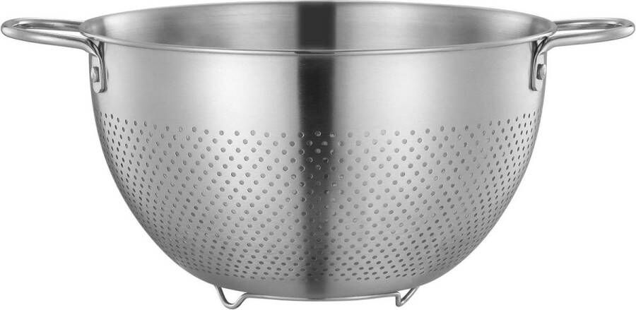 Vergiet zeef komvergiet met poten en handvat voor pasta roestvrijstalen metalen voedselzeef 24 cm vaatwasmachinebestendig
