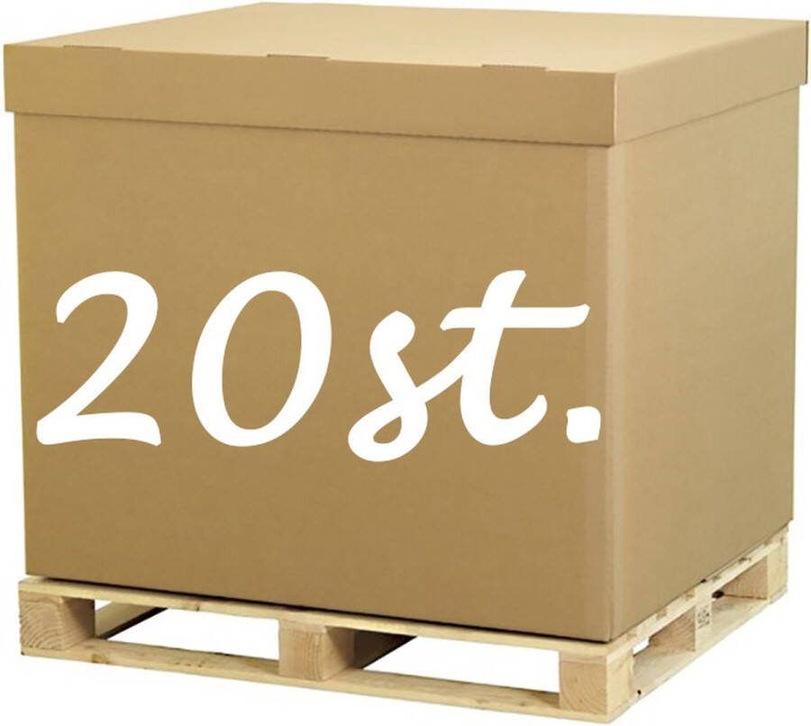 Verhuisdoos XXXL 20 stuks Palletdoos Palletbox Verzenddoos met deksel 1 ROL PLAKBAND 100m XXL Karton 1200 x 800 x 800 mm Kartonnen Palletdozen dubbele Golf Bruin Doos 120 x 80 x 80 cm STEVIG 5-laags karton 750g m2