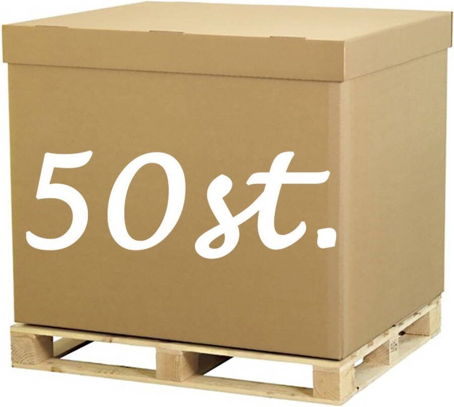 Verhuisdoos XXXL 50 stuks Palletdoos Palletbox Verzenddoos met deksel 1 ROL PLAKBAND 100m XXL Karton 1200 x 800 x 1000 mm Kartonnen Palletdozen dubbele Golf Bruin Doos 120 x 80 x 100 cm STEVIG 5-laags karton 750g m2