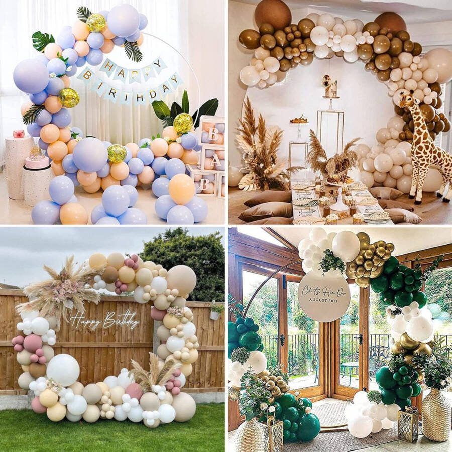 Verjaardagsboog Rozenboog Ballonboog 1 5 m Metalen Luchtballonboogset DIY Gebogen Boog Bruiloftsboog Metalen Ronde Ballonboogslinger Ronde Ringballonboogset Bloemendecoratie voor Verjaardag Feest Kerstmis Bruiloft