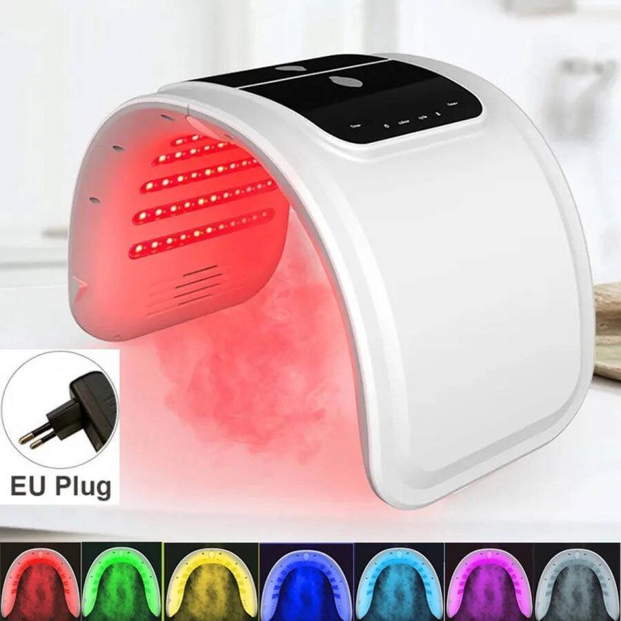Verkoop Nederland 7 Kleuren Led Gezichtsmasker Pdt Apparatuur Spa Gezichtsspray Apparaat Huid Verjonging Gezichtslichaam Schoonheid Machines Voor Huidverzorging Wit 36x20x26cm