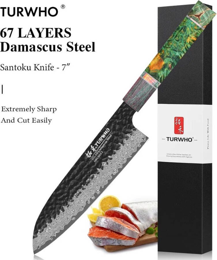 Verkoop Nederland Japans Keukenmes Handgemaakt Gesmeed Damascus Staal 67 lagen Op Inch Koksmes 20 5cm Handvat lngte 13cm
