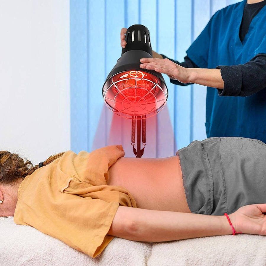 Verlichting van spierpijn met Rood licht infraroodlamp constante temperatuur warmtestraler met standaard