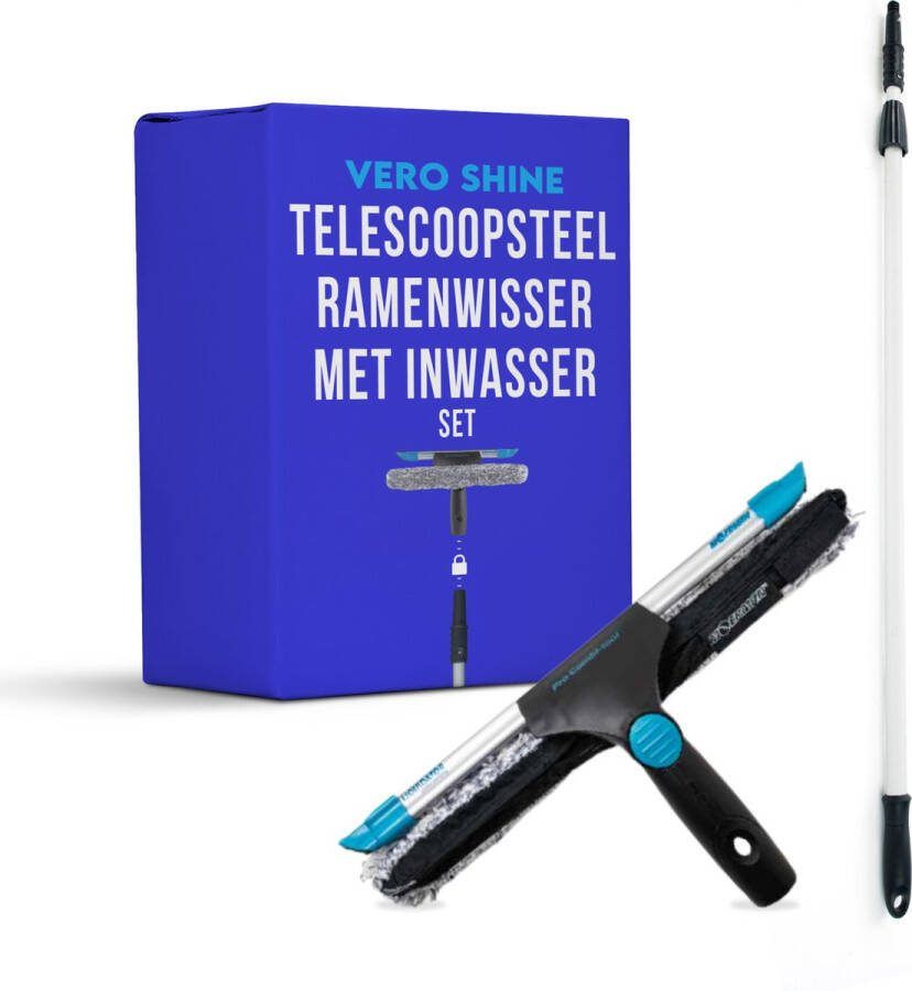 Vero Shine Telescoopsteel Ramenwasser Set Ramenwisser met Inwasser + Telescoopsteel