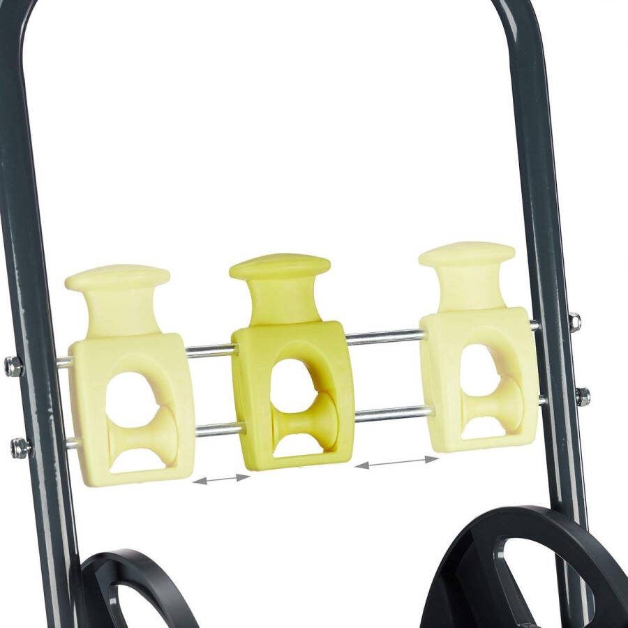 Verrijdbare tuinslangwagen 45m voor tuin en balkon met handgreep 765x44x41 cm grijs-geel Tuinslang haspel