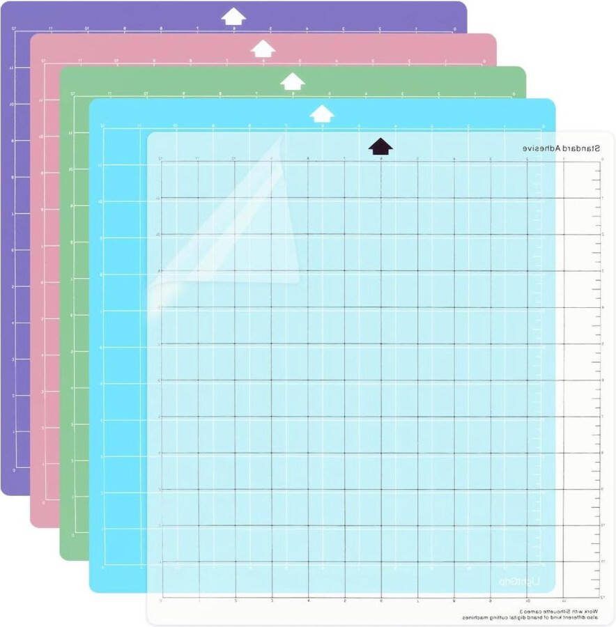 Verschillende 5 stuks grip snijmatten voor Cricut Explore One-Air-Air 2-Maker 12x12 Standaardgrip Lightgrip Stronggrip Mat Zelfklevende Antislip Craft Plotter Mat