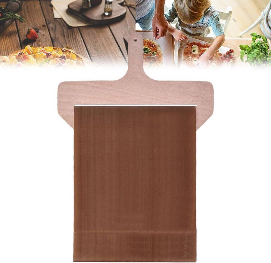 Verschuifbare Pizza Peel 30 x 40 cm Pizzaschep met Handvat en Antiaanbaklaag Geschikt voor 1-12 inch Pizza
