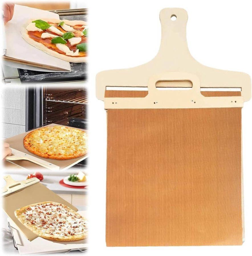 Verschuifbare Pizza Schep met Handgreep Anti-aanbaklaag Pizzaschep voor het Bakken van Pizza en Brood