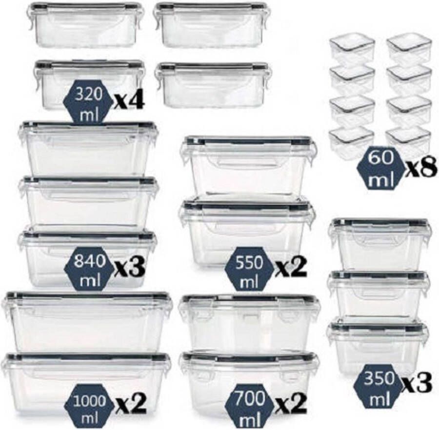 Vershoudbakjes 24 Stuks Lunchbox Diepvriesbakjes Vershouddoos Vershoudbakjes Set Plastic Bakjes BPA vrij Vershoudbakjes Set Meal Prep Bakjes
