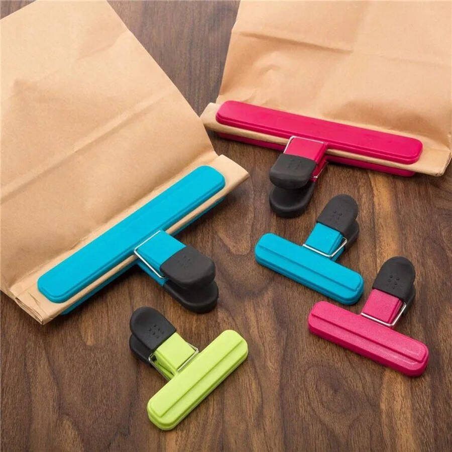 Vershoudclips set van 6 stuks Grote chips zak Clips van 6 stuks 3 Grote en 3 Kleine Plastic Maten Voedsel Zak Clips Afdichting Grip Voedsel Clips Voor Koffie Brood Zakken clips