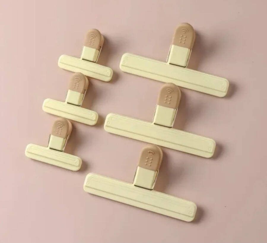 Vershoudclips set van 6 stuks Grote chips zak Clips van 6 stuks 3 Grote en 3 Kleine Plastic Maten Voedsel Zak Clips Afdichting Grip Voedsel Clips Voor Koffie Brood Zakken clips
