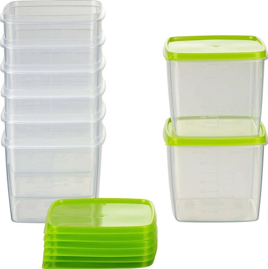 Vershouddoos diepvriescontainer Oostenrijk Quality 11x11x9 5 cm 0 75L vierkant (8 stuks) groen
