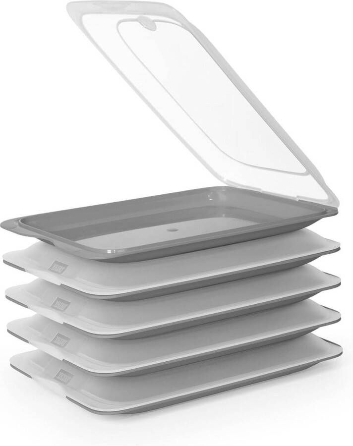 Vershouddoos voor vleeswaren hoogwaardig vershoud-systeem optimaal bewaren afmetingen 17x32x25.2 cm (5X Grey)