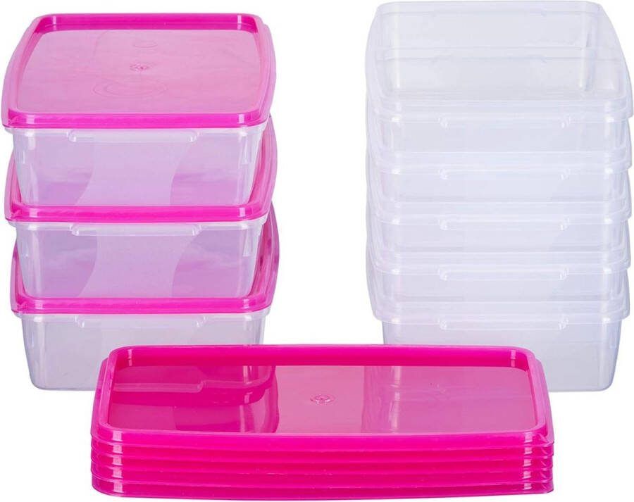 Vershouddoos vriesdoos rechthoekig plat 21 x 14 x 55 cm set van 8 stuks roze Oostenrijkse kwaliteit diepvriesdozen