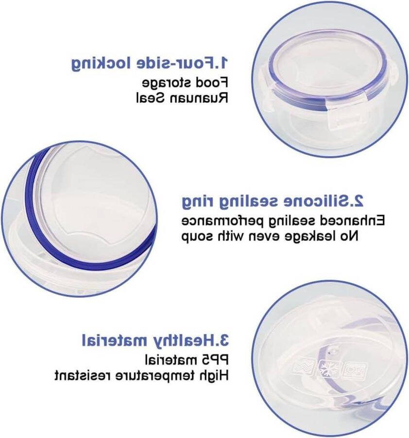 Vershouddozen 120 ml Rond Plastic 4 stuks Klein Met Deksel Sladressing Container Vriesdozen Diepvriesdozen Vers en Bevroren Mini diepvriesdozen