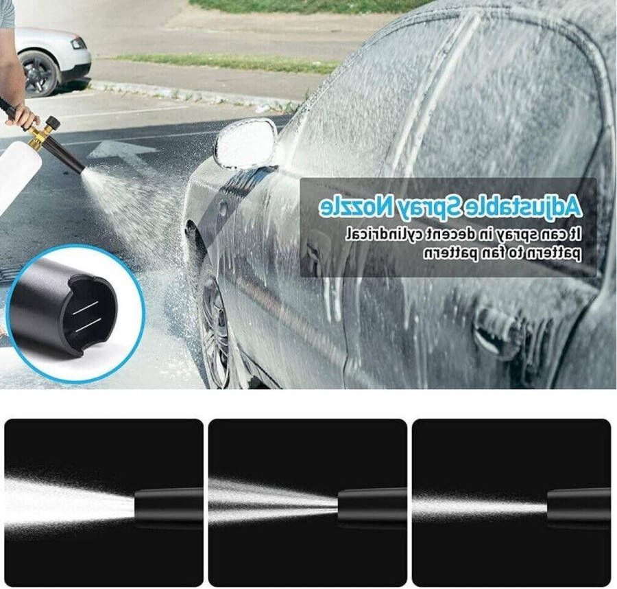 Verstelbare 1 Liter Foam Kanon Hogedrukreiniger Schuim Kanon Auto Wassen Schuim Blaster Schuim Lance 64 mm Nozzle