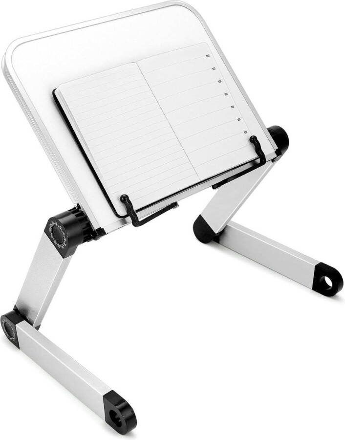 Verstelbare boekenstandaard van aluminiumlegering Opvouwbaar Wit book stand