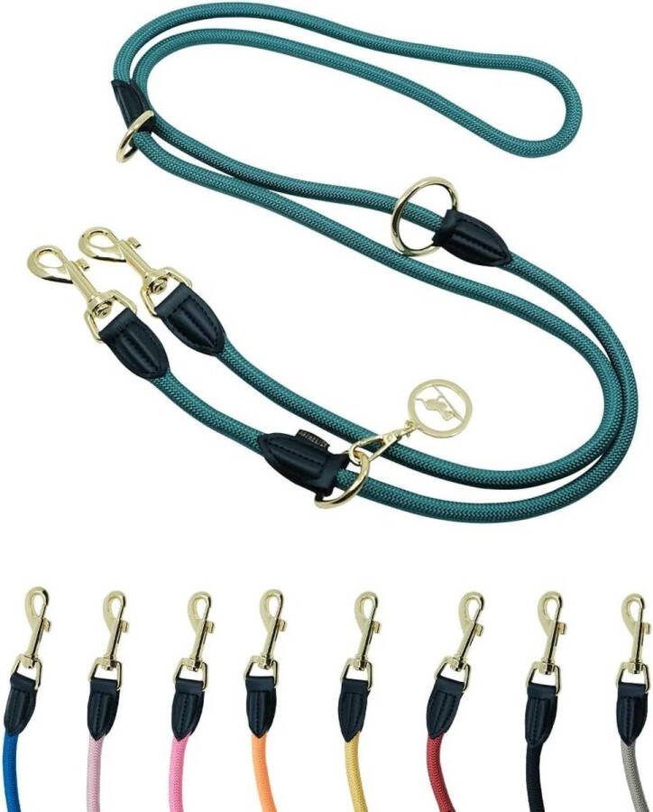 Verstelbare hondenriem 2 meter fluweel grote en middelgrote honden paracord bosgroen 22 meter x 11 cm