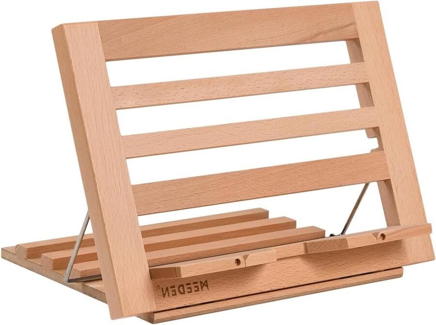 Verstelbare Houten Kookboekstandaard Grote Boekhouder voor Handsfree Lezen In Bed te Gebruiken Met Pagina-houderclips 34 x ... book seat