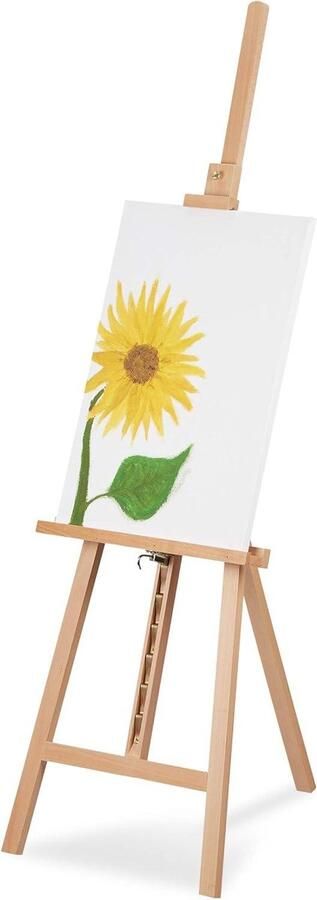 Verstelbare houten schildersezel voor kinderen en volwassenen Grote afmetingen Max. 128 cm hoogte Natuurlijke uitstraling