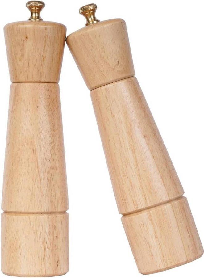 Verstelbare Keramische Zoutmolen Roestvrij Stalen Peper Molen Rubber Hout 22 cm Hoogte Bodem Diameter 55 cm