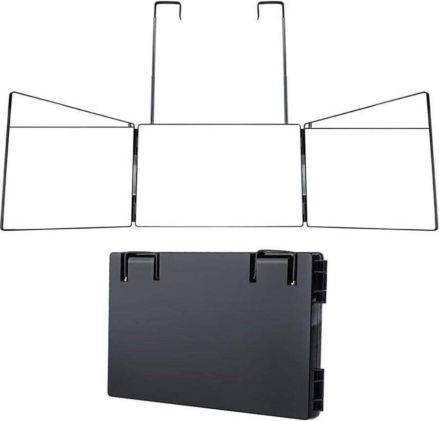 Verstelbare Klapspiegel voor Make-up en Kapsel 3-Weg Make-upspiegel met Handgrepen Om op te Hangen scheerspiegel wandmodel
