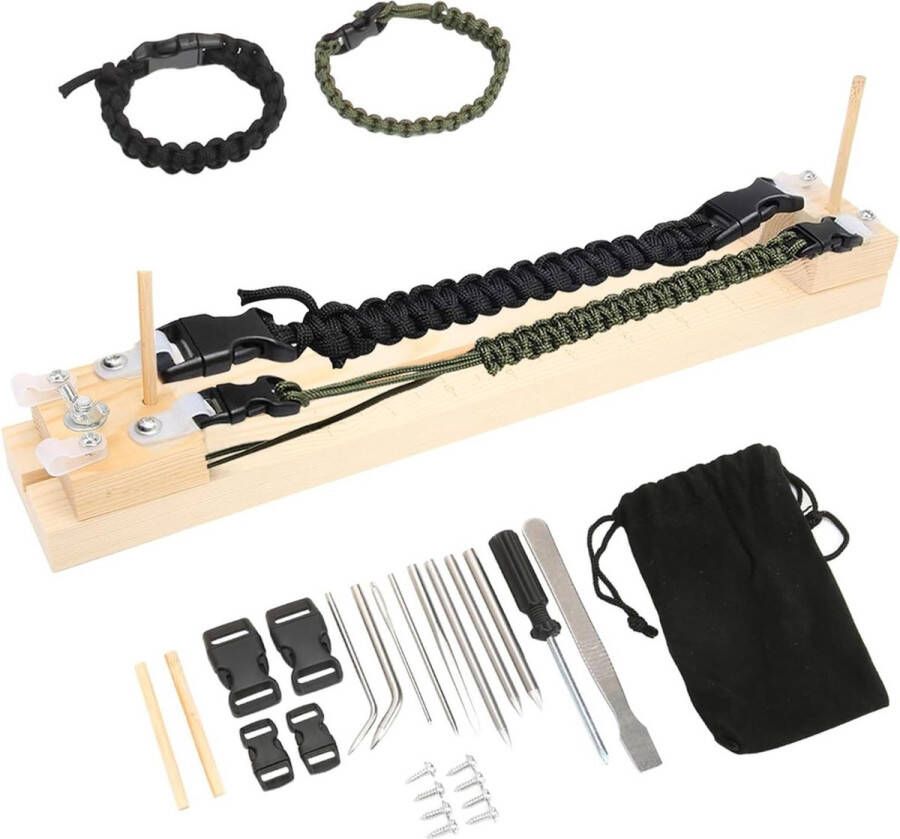 Verstelbare Lengte Paracord Jig Armband Maker Houten DIY Craft Tool met Weven en Vlechten Functies
