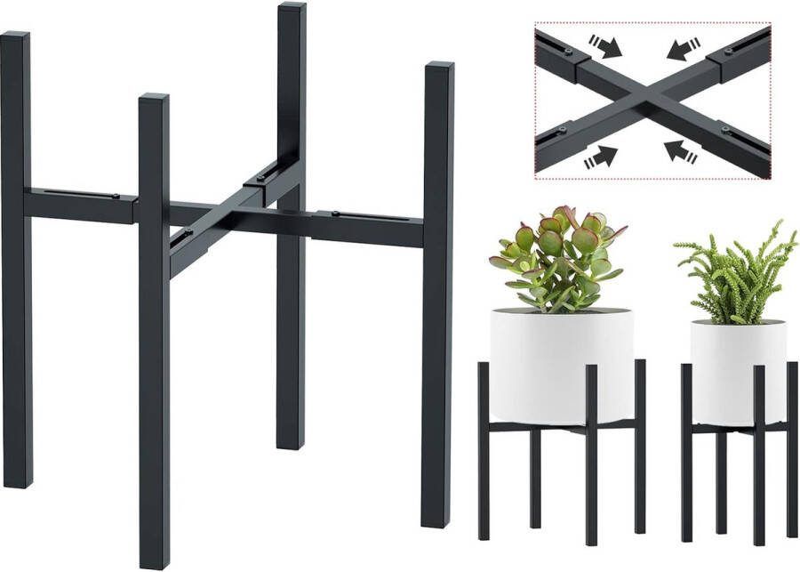 Verstelbare metalen plantenstandaard voor gebruik binnen en buiten past op 8-14 inch bloempotstandaard moderne plantenbakhouder uit het midden van de eeuw hoekplantenstandaard