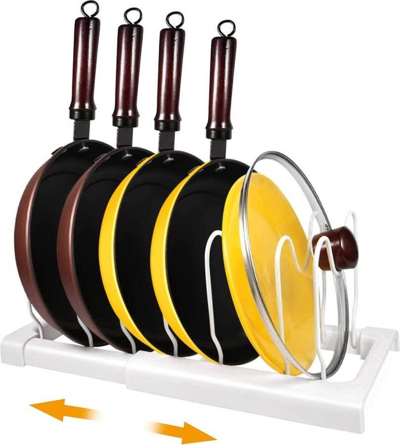 Verstelbare Pan Organizer Rack Holds Pot en Pan Rack Veelzijdige Keuken Organizer Verstelbaar Geschikt voor alle huizen