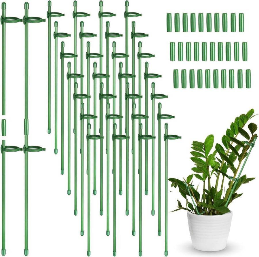Verstelbare plantensteunpalen 60 stuks 30 cm tuin enkele stam ondersteuning plant kooi steunringen orchidee plantenclips verbindingspijpen plantensteun halfronde