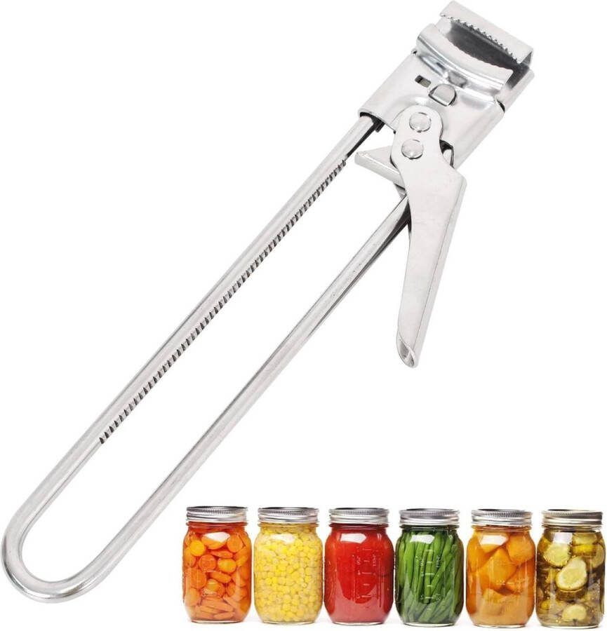 Verstelbare potopener handmatige roestvrijstalen blikopener voor oude zwakke handen keuken flesopener deksels van 05 tot 136 cm gebruiksvriendelijk en duurzaam potten opener