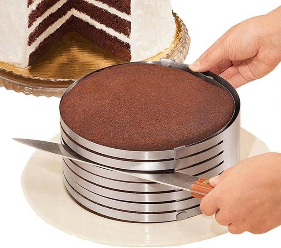 Verstelbare taartring taartbodem snijhulp van roestvrij staal 5-delig Ø 16-20 cm Ø 25-30 cm Cake ring