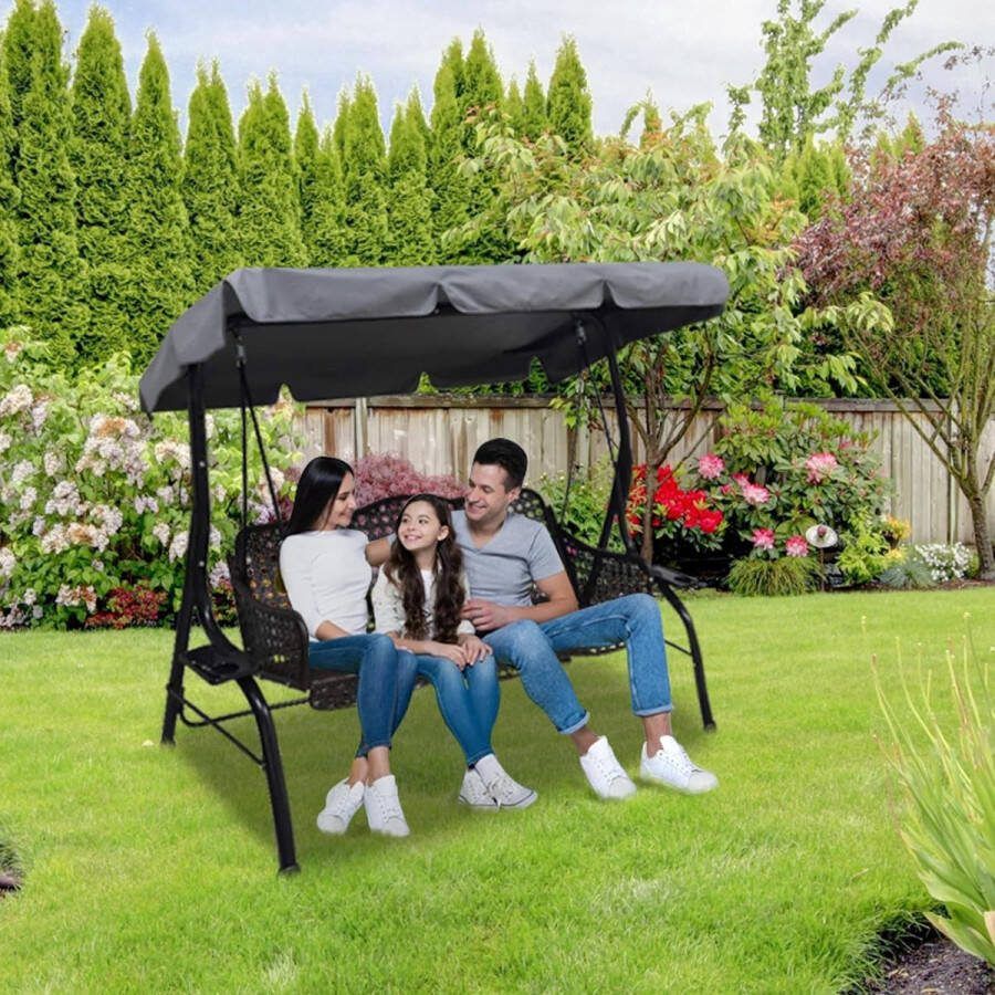 Vervangend dak voor schommelbank 3-zits schommelbank dakbekleding tuinschommel overtrek voor schommelbank hangmat waterdichte uv-bescherming dak voor schommelbank outdoor groot