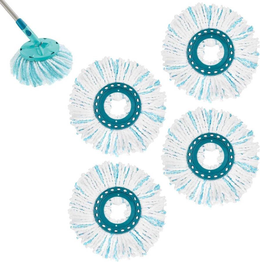 Vervangende dweilmop set compatibel met Leifheit Clean Twist Disc Mop Ergo 2-vezelsysteem microvezel vuilopname vloerwisser alle vloertypes Mop