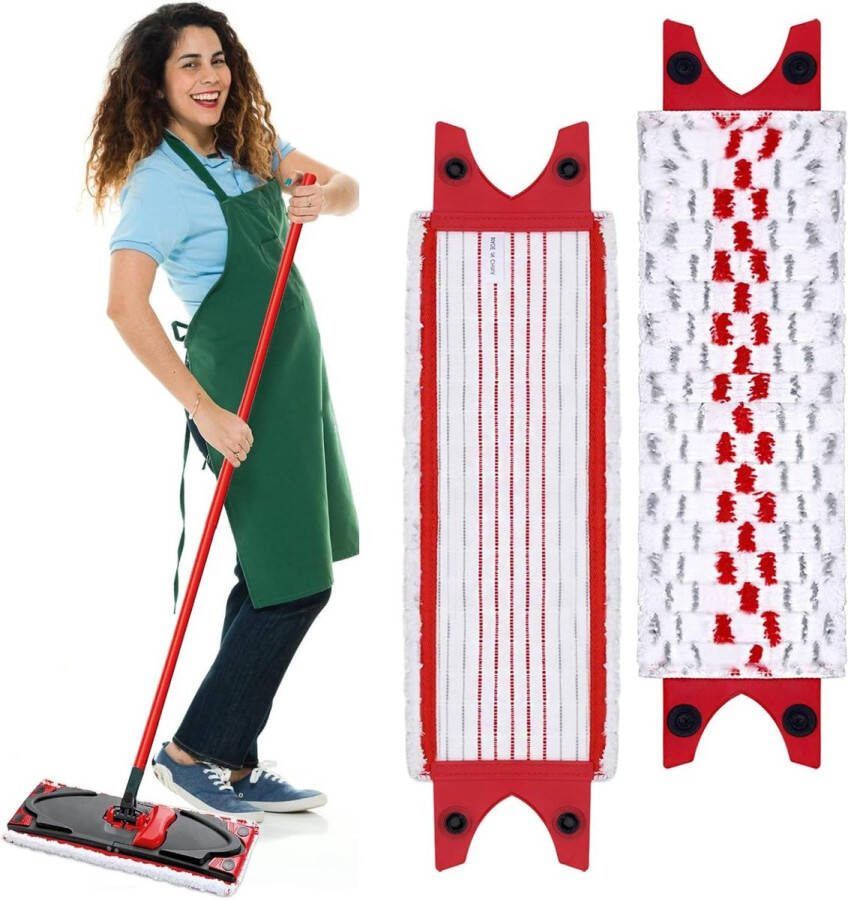 Vervangende hoes voor Ultramax mop 2 stuks Vileda dweilbezem eenvoudig te bevestigen stofmop vuile vlekken verwijderen schone vloer