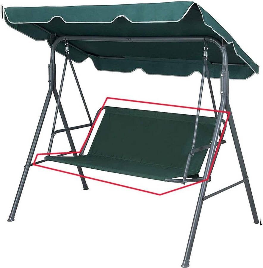 Vervangende schommelstoelbekleding voor schommelbank stoelbekleding voor tuinstoel voor buiten 2-3-zits groen 127 x 48 x 52 cm