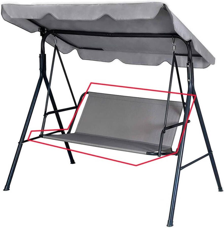 Vervangende schommelstoelbekleding voor schommelbank stoelhoes voor tuinstoel voor buiten 2- en 3-zits grijs 85 x 48 x 48 cm