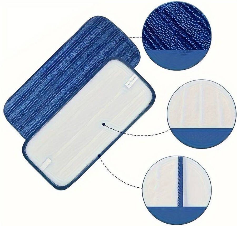 Vervangingsdoek Blauw Compatible met swiffer Wetjet Microvezeldoek Uitwasbaar Herbruikbaar Dweilpads voor hardhout tegels laminaat Vinyl