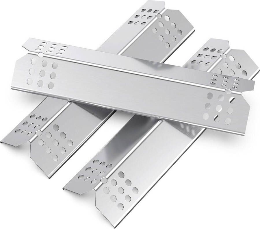 Verwarmingsplaten van roestvrij staal 37 cm grillplaat warmteverdeler en duurzaam warmtediffuser en branderafdekking accessoires voor branderafdekking (3 stuks)
