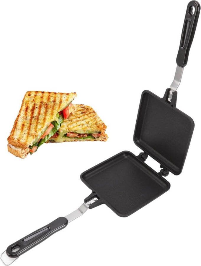 Verwijderbare Panini Press Dubbelzijdige Anti-aanbak Sandwich Maker Platte Bodem Broodbakmachine