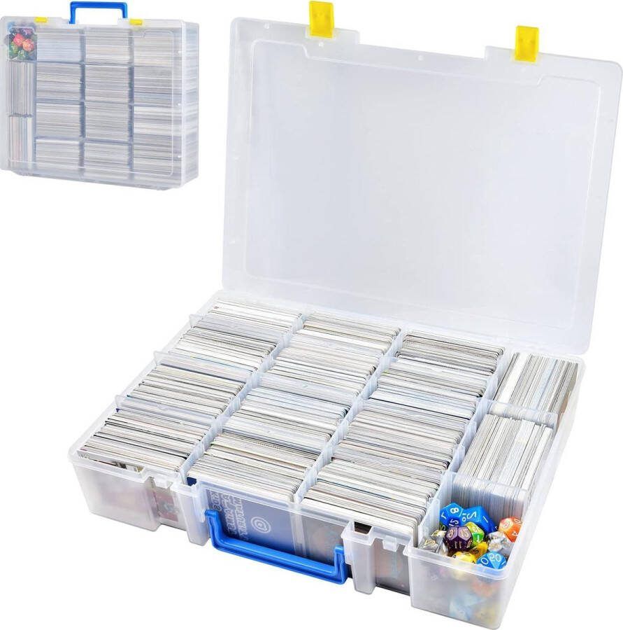 Verzamelkaartenbox tas voor 2300+ kaarten opbergdoos voor speelkaarten kunststof houder organizer etui wit