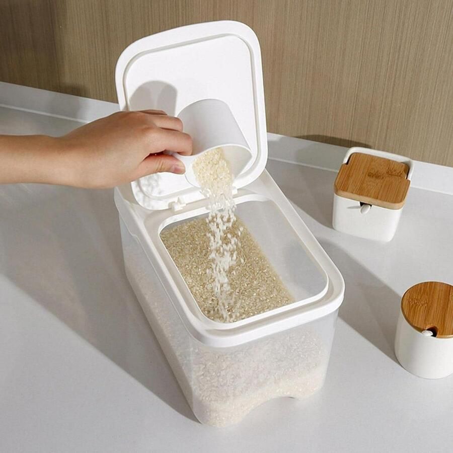 Verzegelde rijstcontainer 5kg Voedselopslag met maatbeker voor hondenvoer en kattenvoer