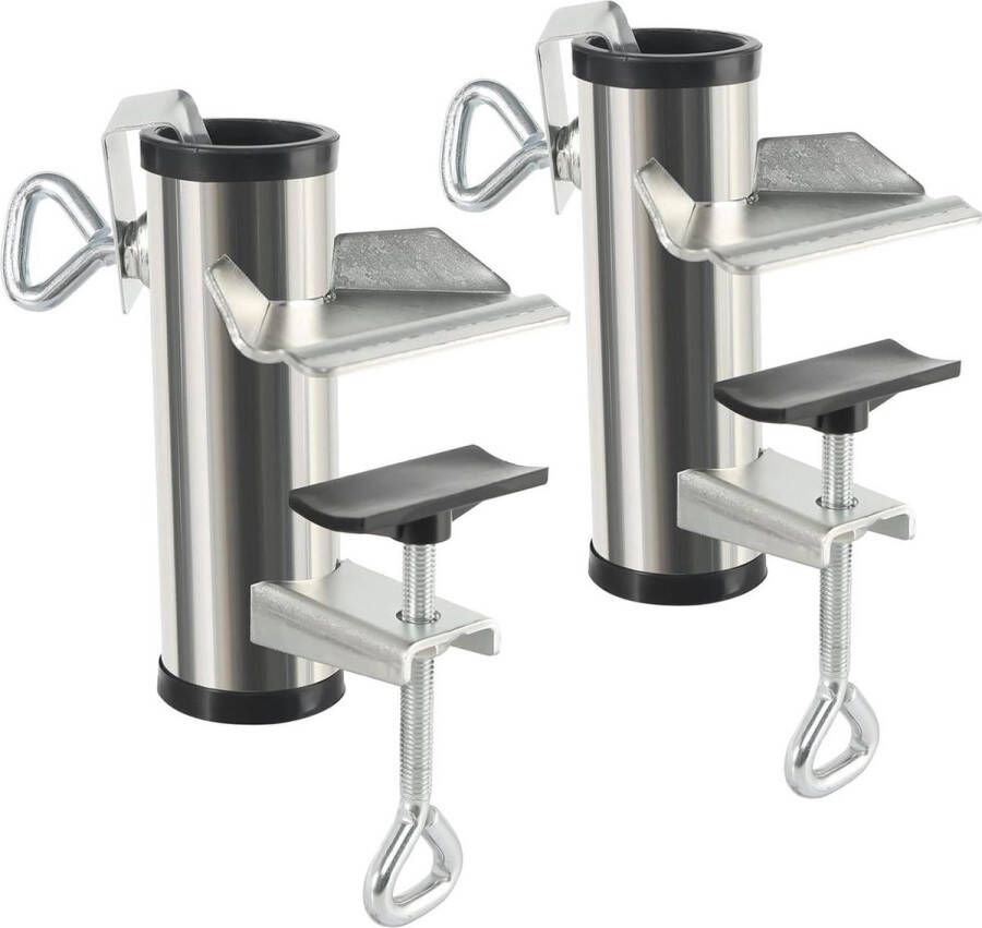 Verzinkte parasolhouder voor balkon 2 stuks stevige stijlen Ø25-38 mm parasolhouder voor balkonleuning parasolhouder voor balkon parasolhouder voor balkonleuning parasolhouder met zoekwoorden verzinkt en stevig