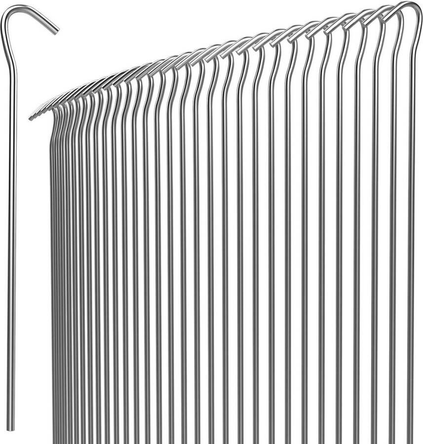 Verzinkte stalen haringen 20 x 3 cm Ø 35 mm 50 stuks voor onkruiddoek en tenten