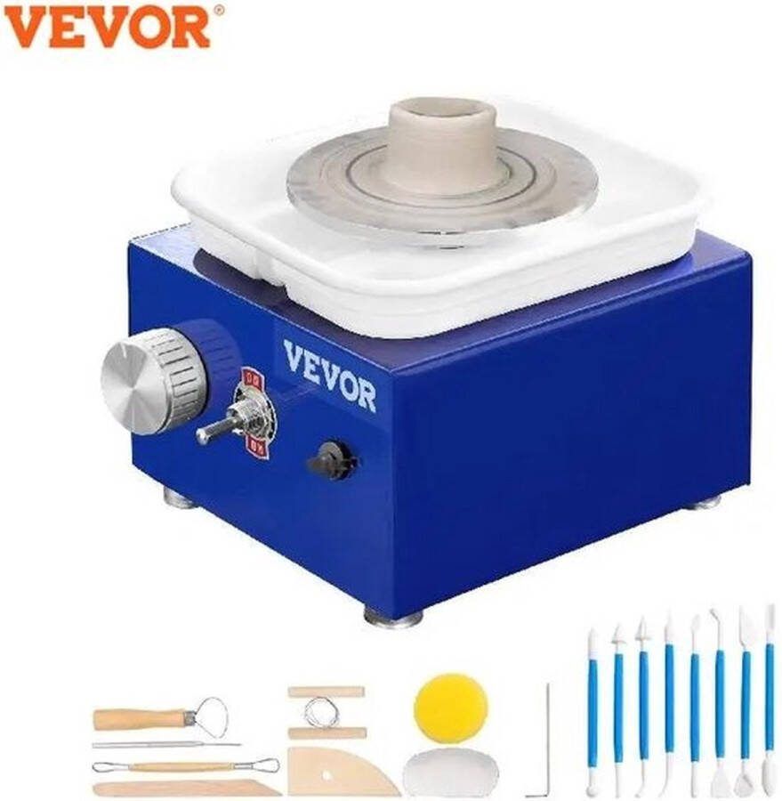 Vevor Mini Pottenbakkerij Wiel Boetseertafel 0-300 Rpm Inclusief Gereedschapset 1 kg Draagvermogen Perfect voor Beginners
